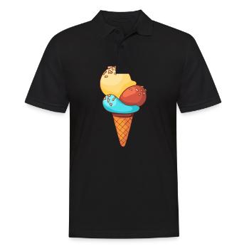 Crème glacée, crème glacée, crème glacée, crème glacée, boule, crème glacée, sundae - Polo Homme - noir - Devant - Kai (181cm)