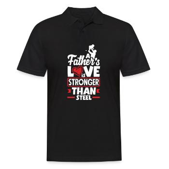 Stronger than Steel Father's Day Design for - Männer Poloshirt - Schwarz - Vorne - Kai (181cm)