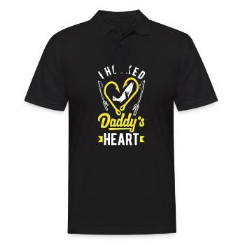 I Hooked Daddy's Heart Fishing Father's Day - Männer Poloshirt - Schwarz - Vorne - Kai (181cm)