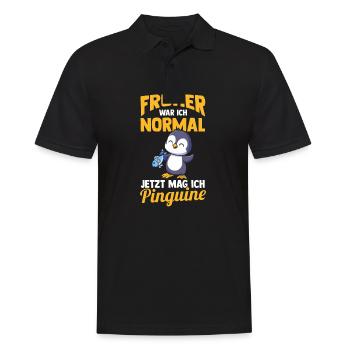 Pinguin - Männer Poloshirt - Schwarz - Vorne - Kai (181cm)