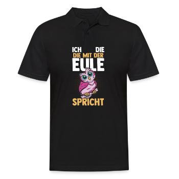 Eulen - Männer Poloshirt - Schwarz - Vorne - Kai (181cm)
