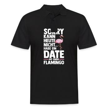 Habe Ein Date mit Meinem Flamingo - Männer Poloshirt - Schwarz - Vorne - Kai (181cm)