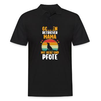 Dog Golden Retrievermama Golden Retriever - Men's Polo Shirt - black - Front - Kai (181cm)