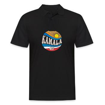 Vintage Couleurs du drapeau des États-Unis à Kamala Harris 2024 Pour - Polo Homme - noir - Devant - Kai (181cm)