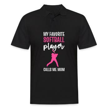 Softball Softball-Spieler - Männer Poloshirt - Schwarz - Vorne - Kai (181cm)