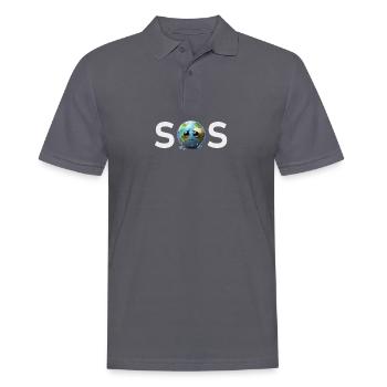 SOS - Weinende traurige Erde Klimawandel - Männer Poloshirt - Anthrazit - Vorne - Nico (186cm)
