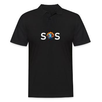 SOS - Burning Sad Earth Climate Change - Men's Polo Shirt - black - Front - Kai (181cm)