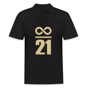 Unendlich durch 21 Millionen Bitcoin - Männer Poloshirt - Schwarz - Vorne - Kai (181cm)