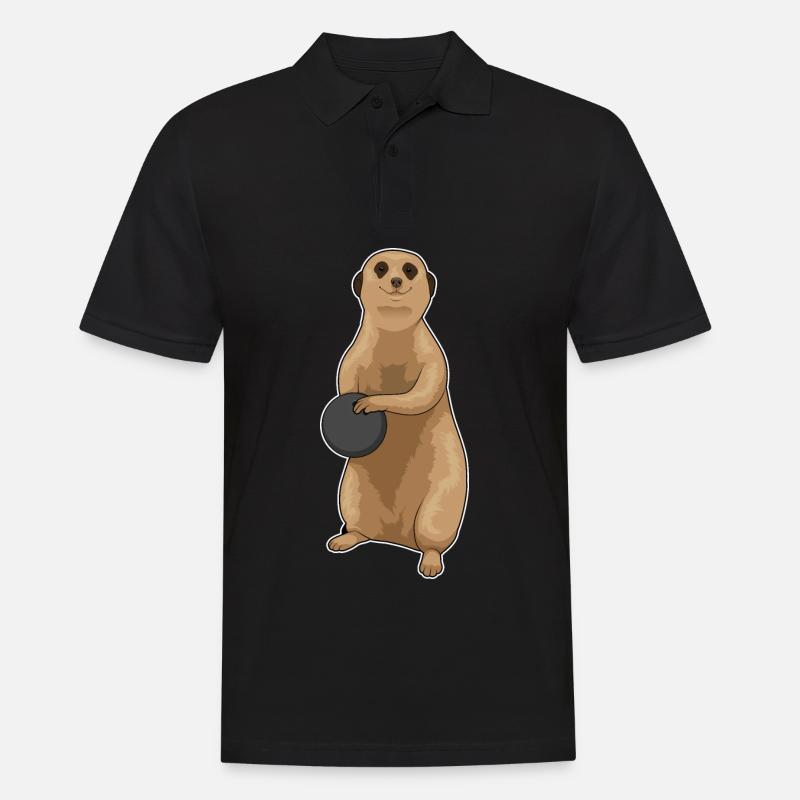 Erdmännchen Bowling Bowlingkugel - Männer Poloshirt - Schwarz