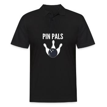 Pin -Freunde Sportler Gift - Männer Poloshirt - Schwarz - Vorne - Kai (181cm)