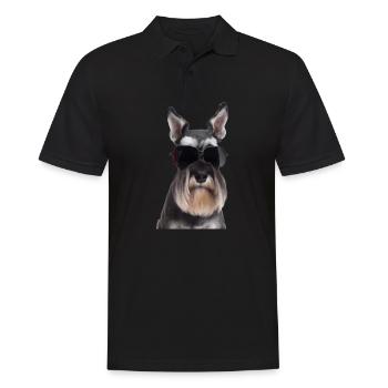 Miniature Schnauzer - Männer Poloshirt - Schwarz - Vorne - Kai (181cm)
