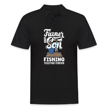 Father And Son Fishing Together Forever Father's - Männer Poloshirt - Schwarz - Vorne - Kai (181cm)