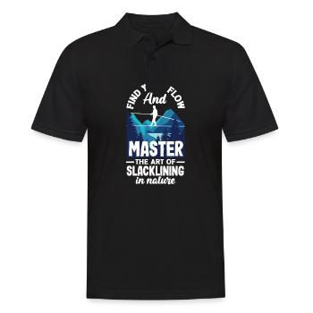 Find your flow and master the art of slacklining - Men's Polo Shirt - black - Front - Kai (181cm)