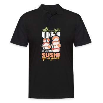 Mukbang et Sushi - Polo Homme - noir - Devant - Kai (181cm)