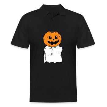 Funny Pumpkin Halloween Ghost - Men's Polo Shirt - black - Front - Kai (181cm)