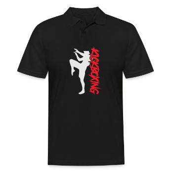Kickboxing - Männer Poloshirt - Schwarz - Vorne - Kai (181cm)