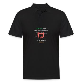 Screams Trapped Poop Farter et Drôle cadeau - Polo Homme - noir - Devant - Kai (181cm)