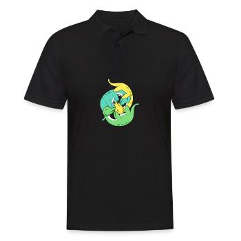 Nessie Hug Hugger und Liebhaber Geschenk - Männer Poloshirt - Schwarz - Vorne - Kai (181cm)
