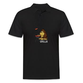 Grilla Wortin illustrateur Cadeau - Polo Homme - noir - Devant - Kai (181cm)