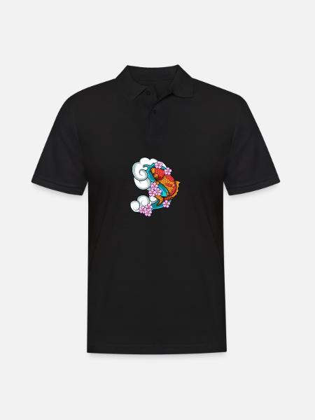 Kirschblüte Aquarist Gift - Männer Poloshirt - Schwarz
