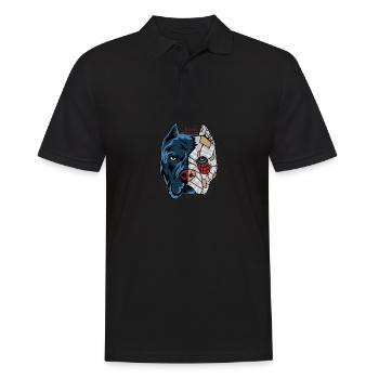 Pitbull robot chien parent. Cadeau - Polo Homme - noir - Devant - Kai (181cm)