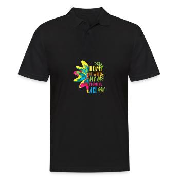 La maison est amoureuse des plantes de fleurs. Poison - Polo Homme - noir - Devant - Kai (181cm)