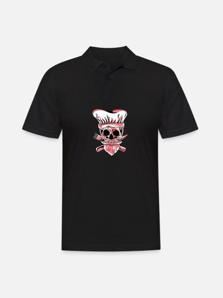 Creepy Chef Head Chef Poison - Men's Polo Shirt - black