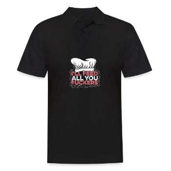 I feed you Arrogant person. Gift - Men's Polo Shirt - black - Front - Kai (181cm)