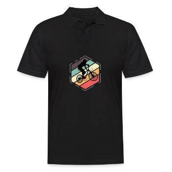 BMX Vintage Rennfahrer Gift - Männer Poloshirt - Schwarz - Vorne - Kai (181cm)