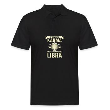 Es heißt Karma Diplomatische Person Gift - Männer Poloshirt - Schwarz - Vorne - Kai (181cm)