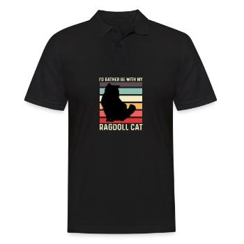 Meine Ragdoll -Katze Faule Person Geschenk - Männer Poloshirt - Schwarz - Vorne - Kai (181cm)