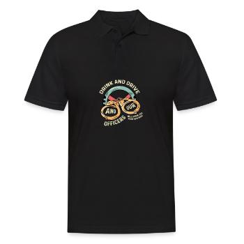 Trinken und Fahren Streifenpolizist Geschenk - Männer Poloshirt - Schwarz - Vorne - Kai (181cm)