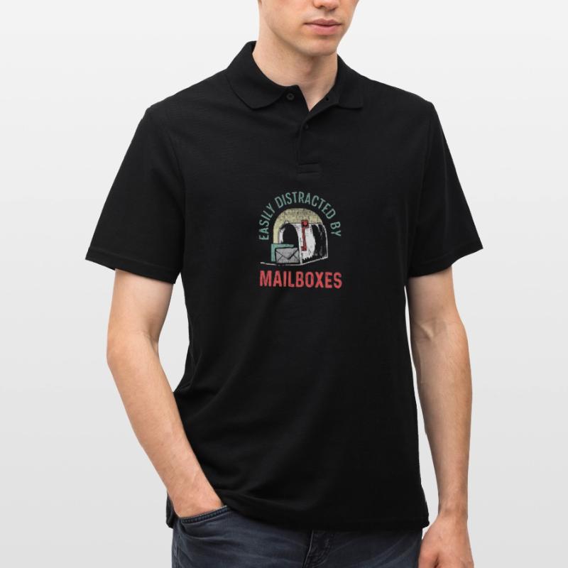 Distracted by mailboxes Committed worker Ges Men's Polo Shirt