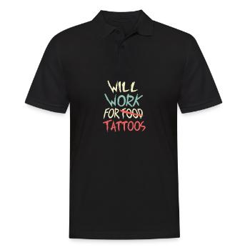 Work for Tattoos Tattoo Artist Gift - Men's Polo Shirt - black - Front - Kai (181cm)