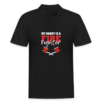 Papa ist Feuerwehrmann. Fleißiger Vater Gift - Männer Poloshirt - Schwarz - Vorne - Kai (181cm)