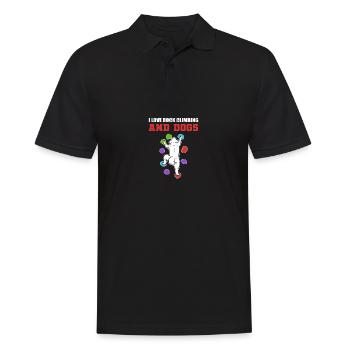 Klettern & Hunde Hundeliebhaber Geschenk - Männer Poloshirt - Schwarz - Vorne - Kai (181cm)