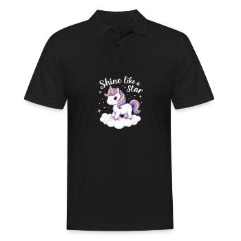 Briller comme une étoile Licorne Inspiration - Polo Homme - noir - Devant - Kai (181cm)