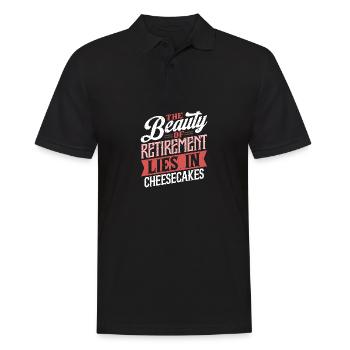Die Schönheit des Ruhestands liegt in Käsekuchen - Männer Poloshirt - Schwarz - Vorne - Kai (181cm)