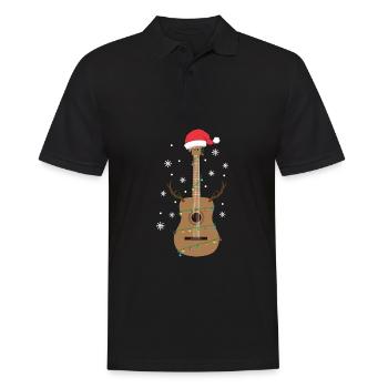 Cadeau de vacances d'amant de musique de guitare drôle de Noël - Polo Homme - noir - Devant - Kai (181cm)