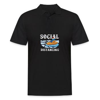 Drôle de citation super poisson mouche vintage - Polo Homme - noir - Devant - Kai (181cm)