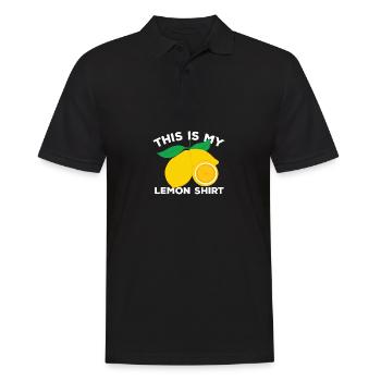 Ironically, lemon summer -lemonade -fruits say - Men's Polo Shirt - black - Front - Kai (181cm)