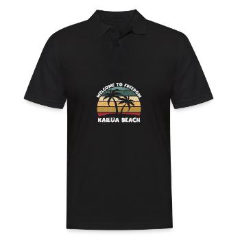Kailua Beach Bienvenue à Summer Hawaii Tropical - Polo Homme - noir - Devant - Kai (181cm)