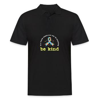 Lustiges Zitat Güte Ribbon Herz Autismus - Männer Poloshirt - Schwarz - Vorne - Kai (181cm)