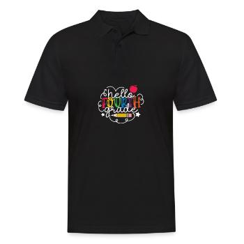 Hello Team of the fourth grade 4th class Back to Sc - Men's Polo Shirt - black - Front - Kai (181cm)