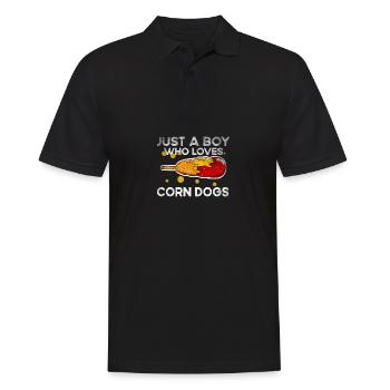 Just a boy who Korean Corn Dogs food lover - Men's Polo Shirt - black - Front - Kai (181cm)