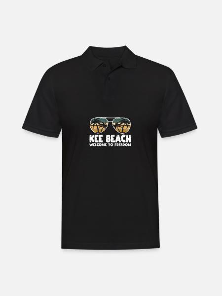 Kee Beach Welcome to Freiheitserlaub - Men's Polo Shirt - black
