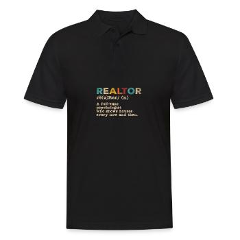 Vintage Quote Realtor Definition Immobilienmakler - Männer Poloshirt - Schwarz - Vorne - Kai (181cm)