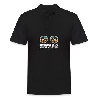 Kennebunk Beach Welcome to Freedom Holiday Jump - Men's Polo Shirt - black - Front - Kai (181cm)