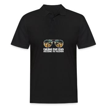 Carlsbad State Beach Welcome to Freiheitserlaub - Men's Polo Shirt - black - Front - Kai (181cm)