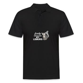 Lémurien singe drôle mignon sifakas madagascar amour - Polo Homme - noir - Devant - Kai (181cm)